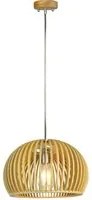 Luce a sospensione in legno con cappuccio decorativo cromato + baldacchino + paralume Big Roundd330*H220mm