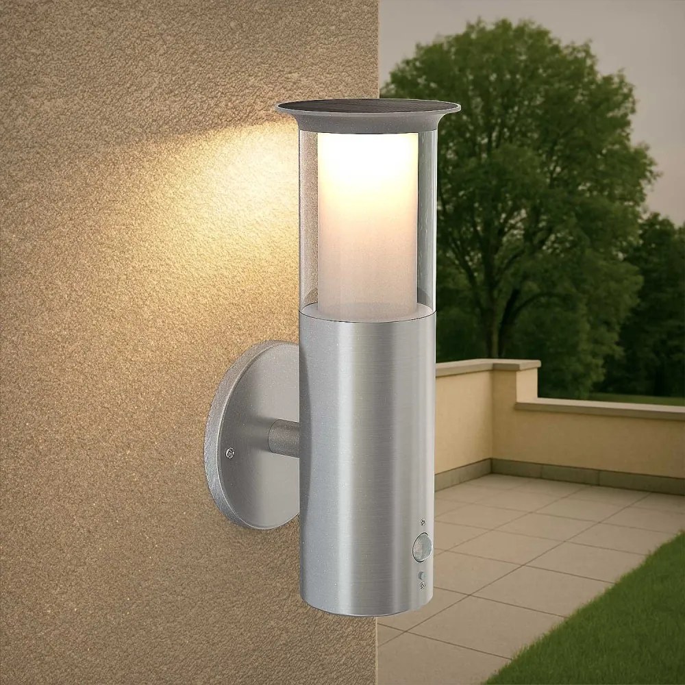 Applique Solare in Acciaio INOX con Sensore di Movimento, IP54 Colore Bianco Naturale 4.000K