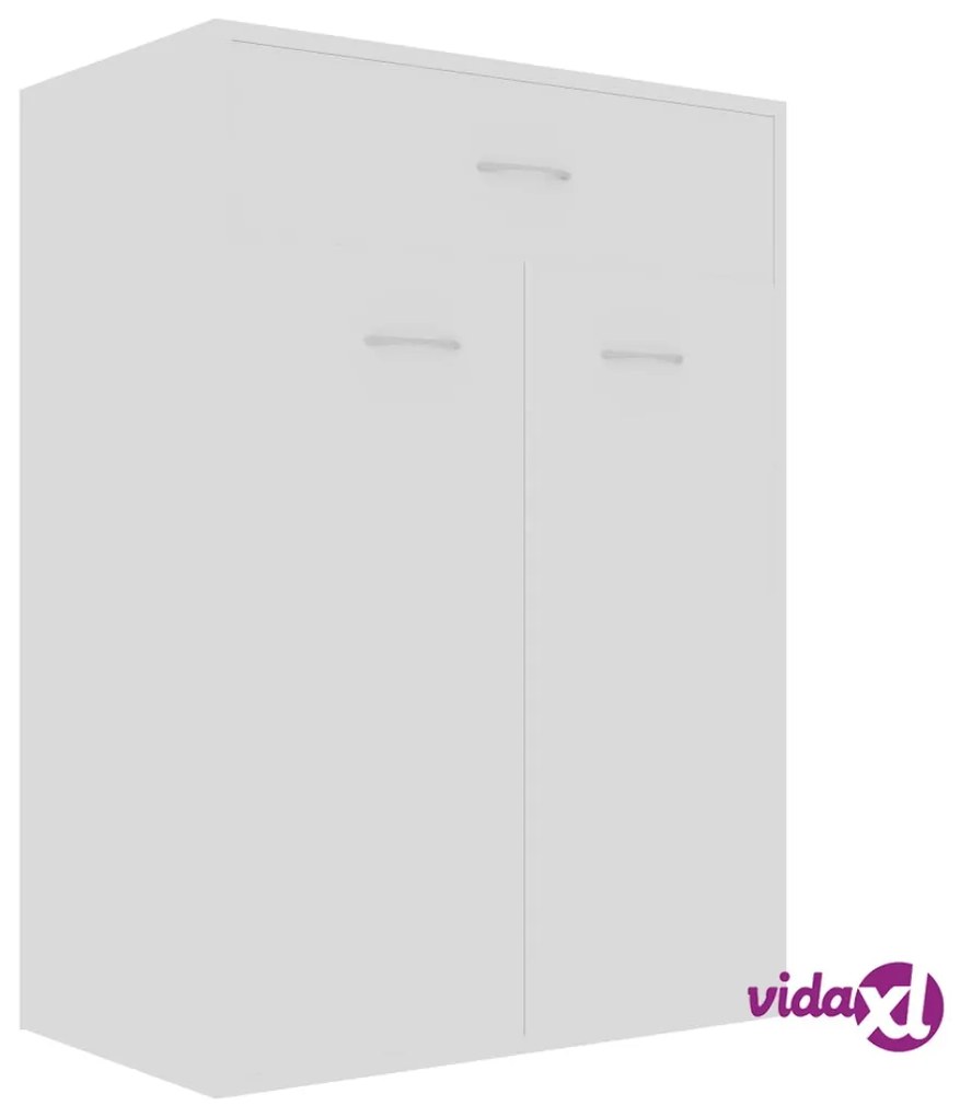 vidaXL Scarpiera Bianca 60x35x84 cm in Legno Multistrato
