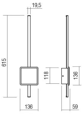 Redo 01-2696 - Lampada da parete a LED DIAZ LED/20W/230V CRI 90 bianco