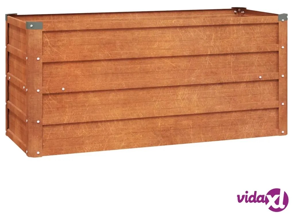 vidaXL Letto Rialzato da Giardino Ruggine 100x40x45 cm Acciaio Corten