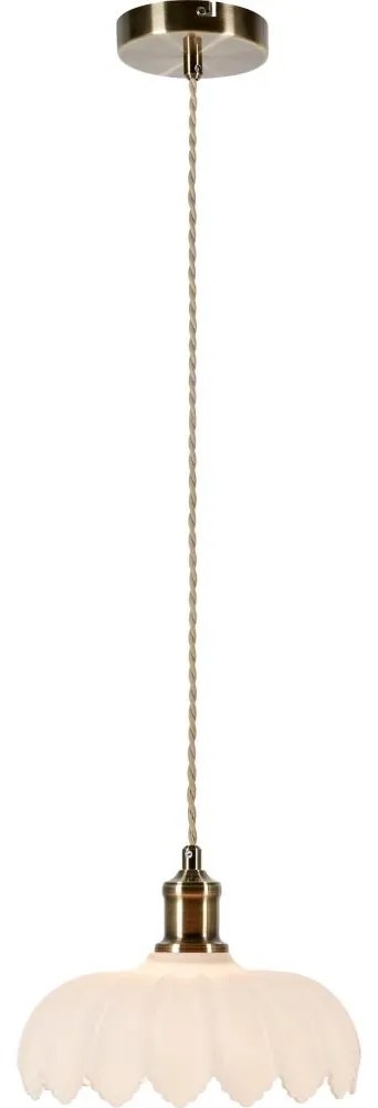 Markslöjd 108857 - Lampadario a sospensione con filo KURAGE 1xE27/40W/230V ottone/bianco