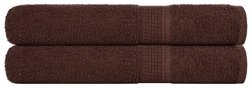 Asciugamani Per Sauna 2 Pz Marrone 80x200cm 360g/m² 100% Cotone /