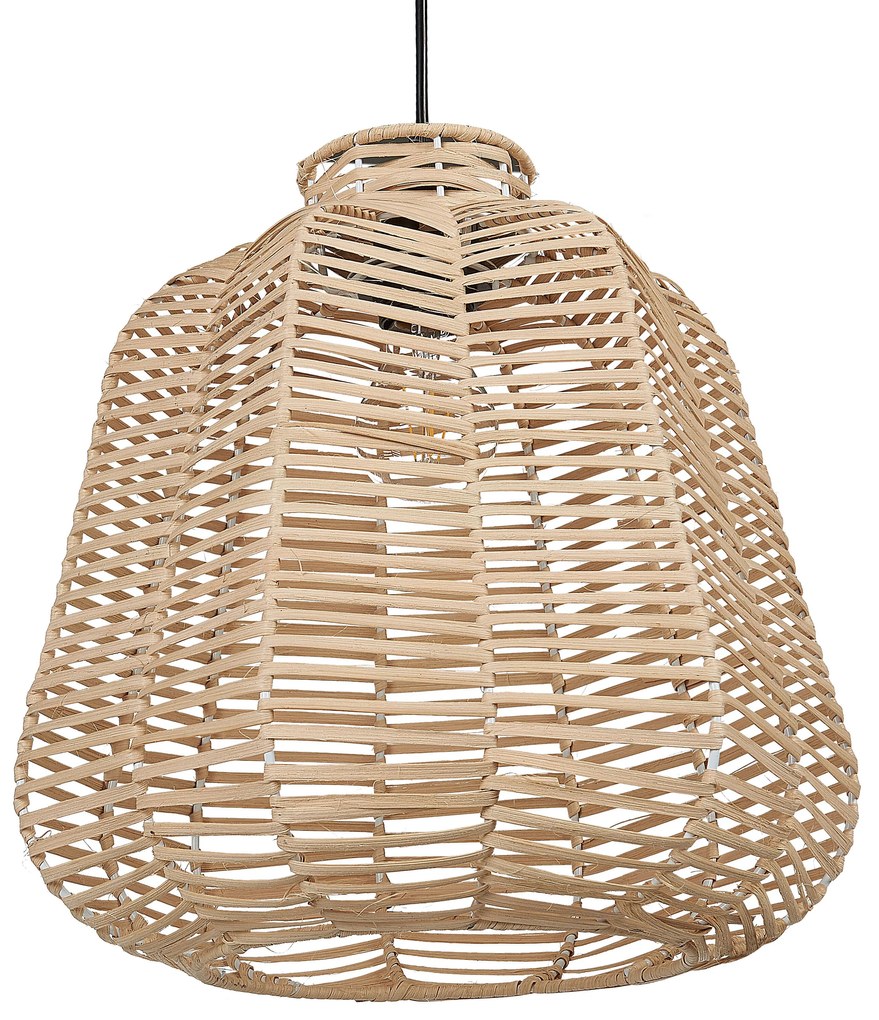 Lampadario rattan beige e naturale 128 cm RAMENA Beliani