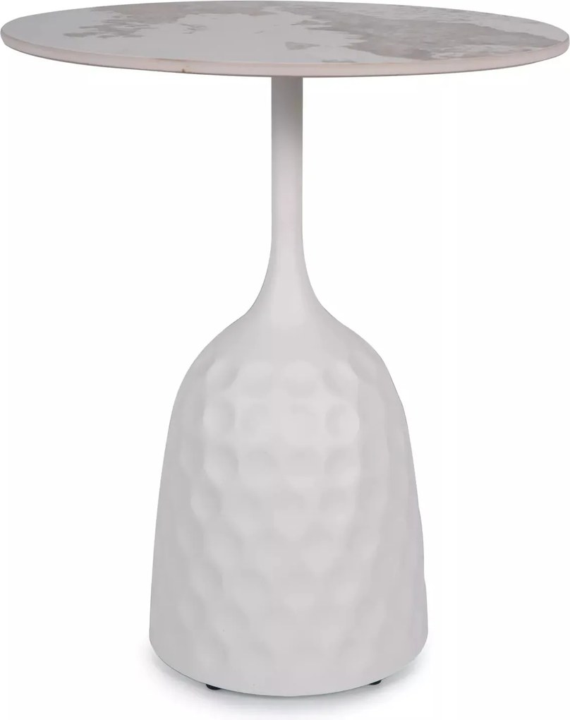 Tavolino Salo A in ceramica effetto marmo – Ø50x60 cm