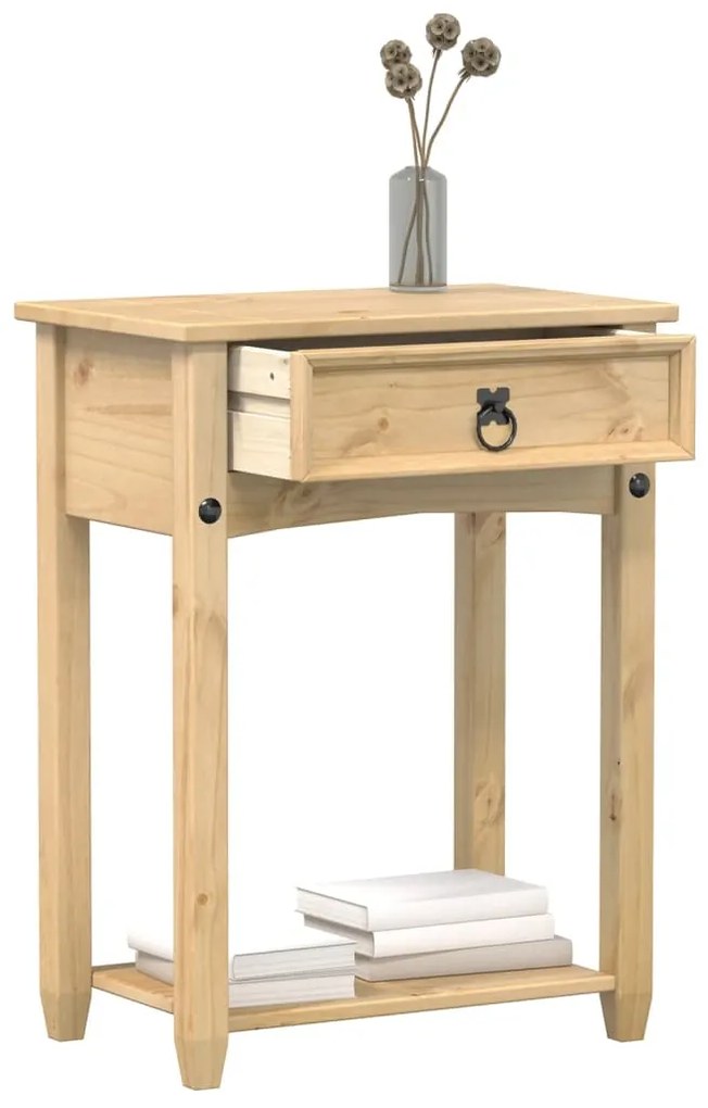 Tavolino Consolle Corona 55x35x73 Cm İn Legno Massello Di Pino /