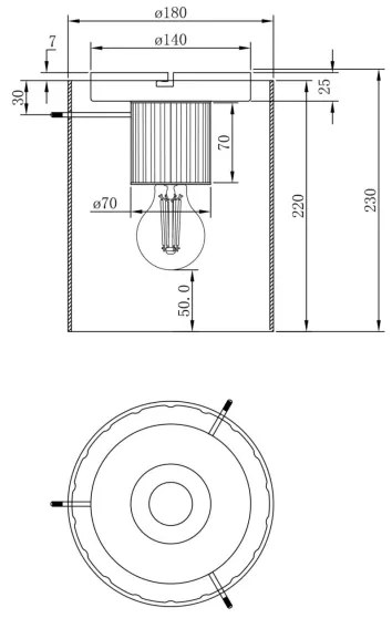 Globo 15904DS - Plafoniera TULIVAR 1xE27/40W/230V diametro 18 cm grigio