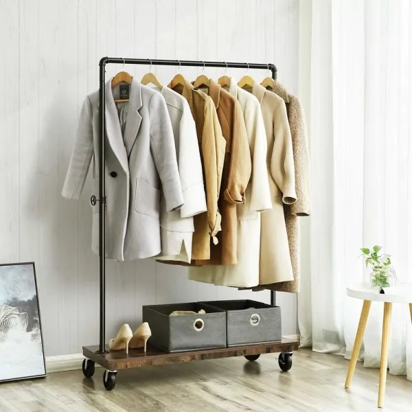 Appendiabiti da terra mobile LINEA marrone/nero