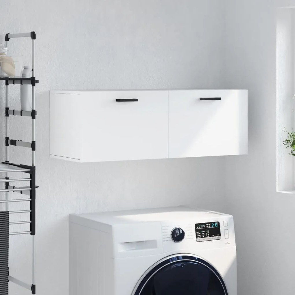 Mobile a parete bianco 100x36,5x35 cm in legno multistrato