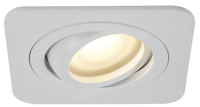 Set di 6 faretti da incasso arrotondati bianchi GU10 50mm orientabili e inclinabili IP44 - Alberto