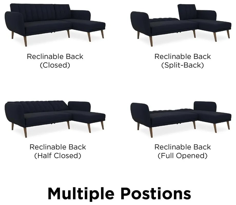 Divano letto angolare blu scuro Brittany - Novogratz