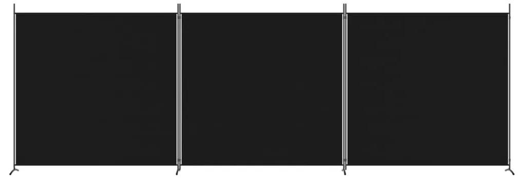 Divisorio a 3 pannelli nero 525x180cm in tessuto