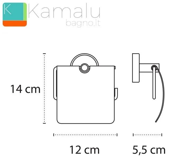 Kamalu - porta carta igienica finitura nera in acciaio linea kaman nico-09