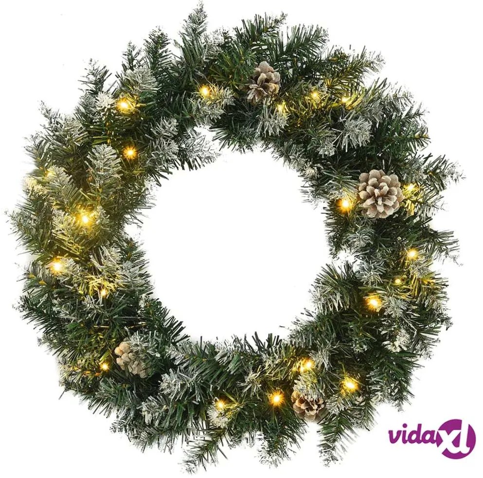 vidaXL Ghirlanda Natalizia con Luci LED Verde 60 cm PVC