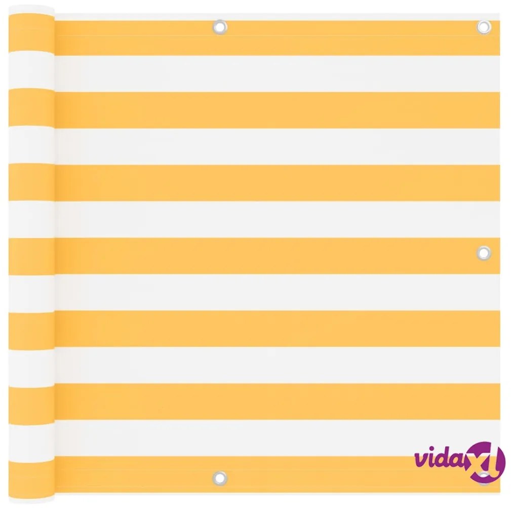 vidaXL Paravento Balcone Bianco e Giallo 90x600 cm Tessuto Oxford