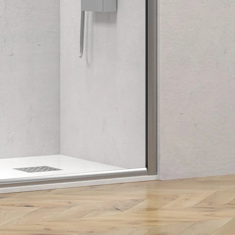 Box doccia angolare 90x100 telaio argento opaco scorrevole | KE-4000A - KAMALU