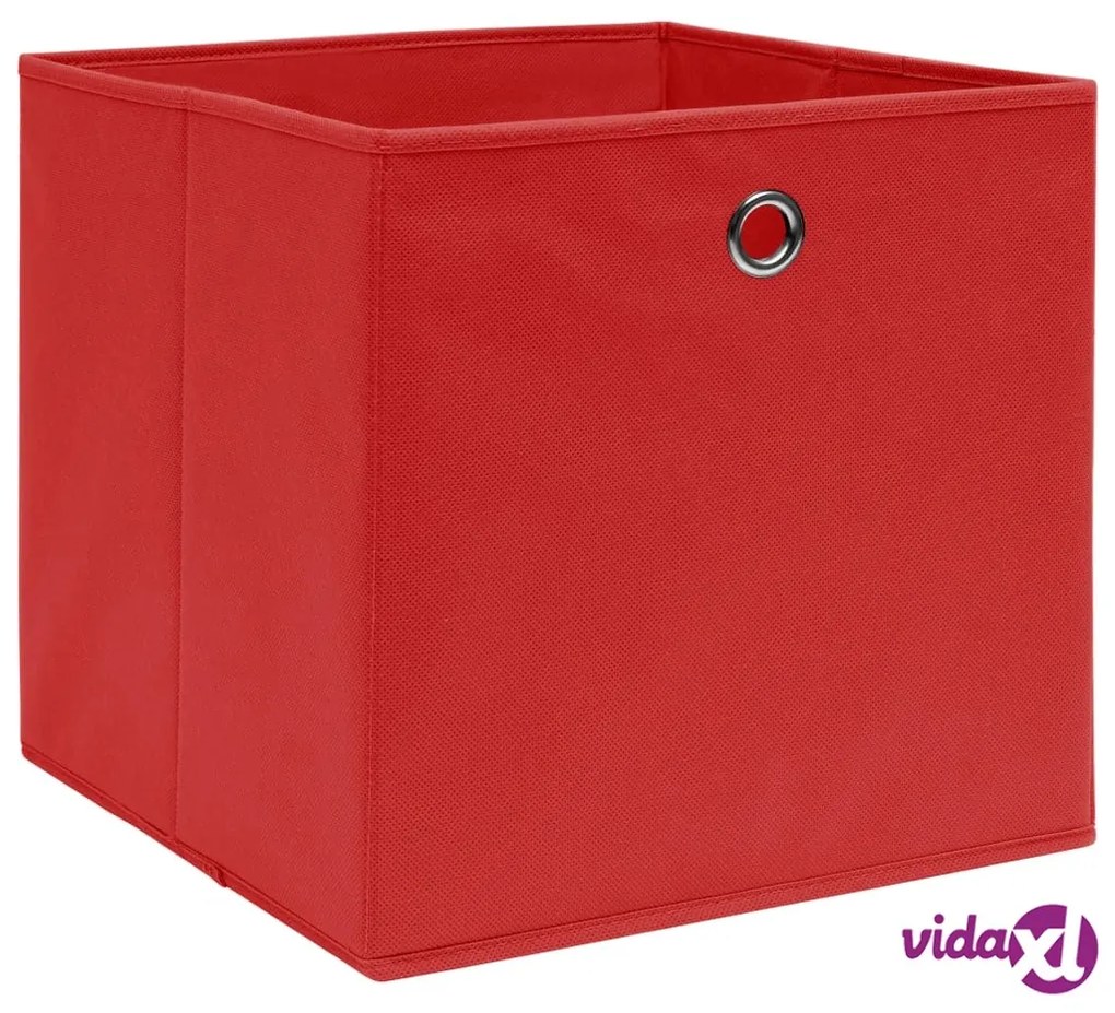 vidaXL Contenitori 4 pz in Tessuto non Tessuto 28x28x28 cm Rosso