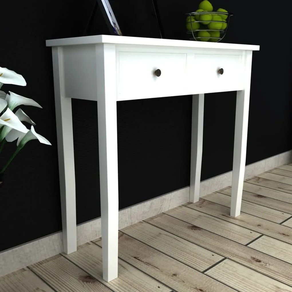 Tavolo Consolle Da Trucco Con 2 Cassetti Bianco /