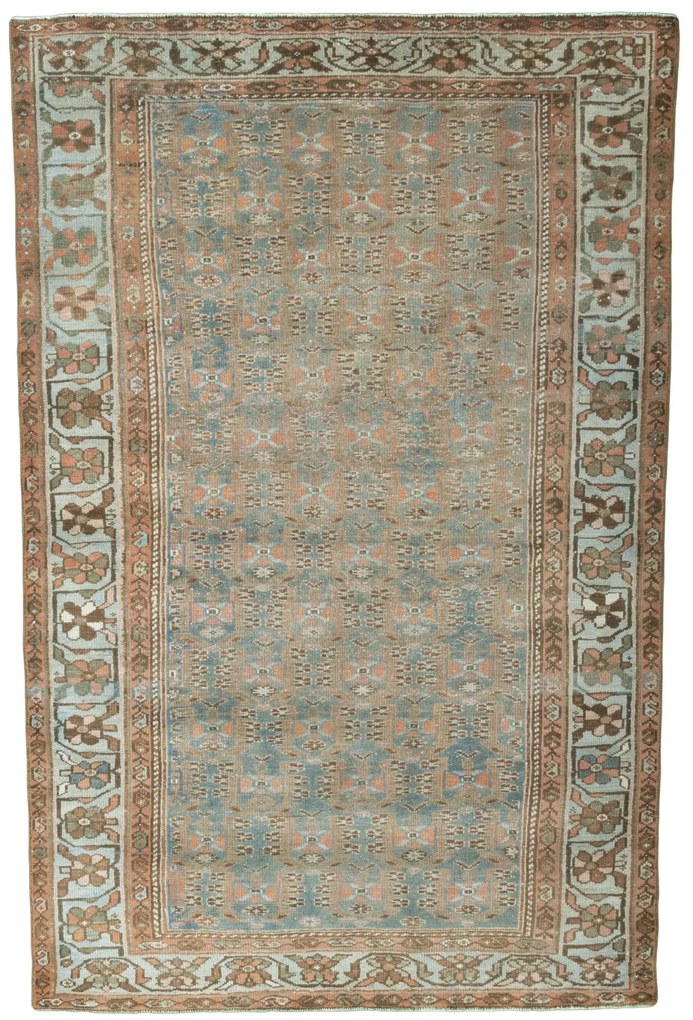 Hamedan Tappeto 200x130 Blu (Iran) Annodato A Mano