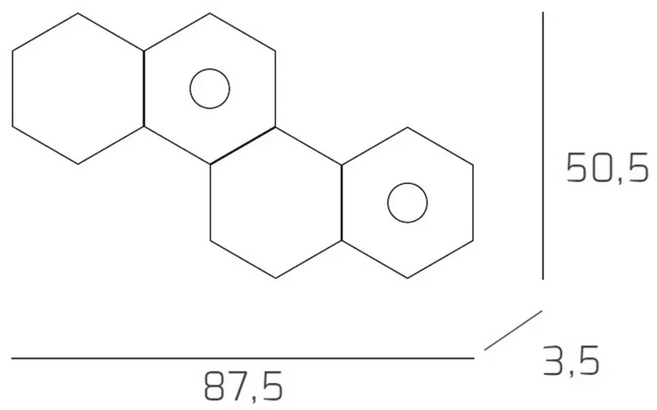 Plafoniera Moderna 4 Moduli Hexagon Metallo Sabbia 2 Luci Led 12X2W