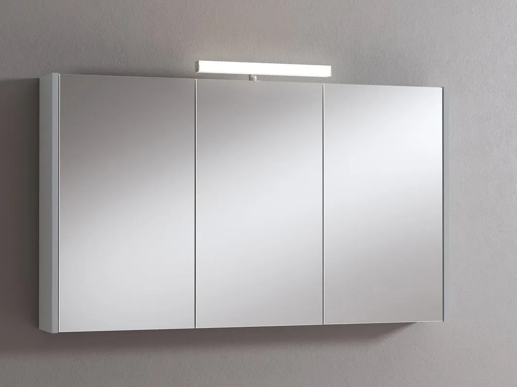 Pensile con luce Akira laccato lucido grigio chiaro L 120 x H 70 x P 15.5 cm
