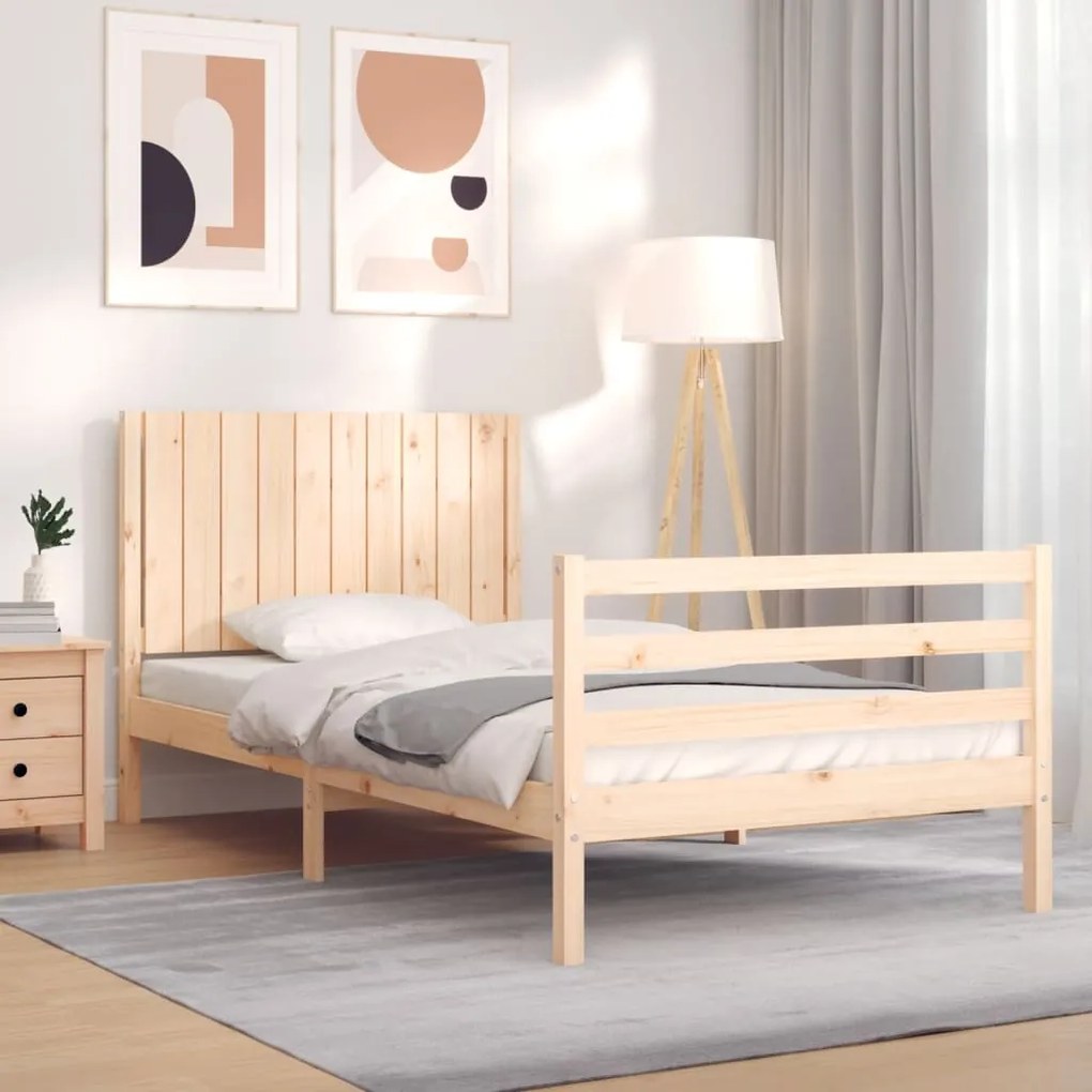 Giroletto Con Testiera 100x200 Cm İn Legno Massello /