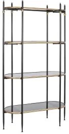 Scaffale DKD Home Decor Nero Dorato Metallo Cristallo 103 x 42 x 180 cm (1)