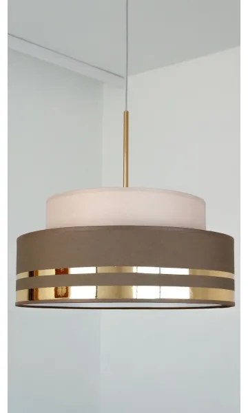 Lampadario a sospensione con filo TAMI 1xE27/60W/230V beige/marrone/oro