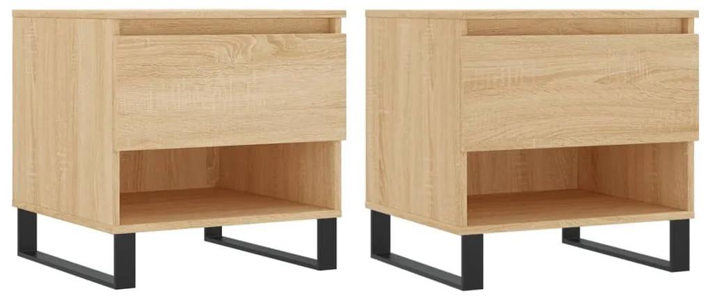 Tavolini salotto 2pz rovere sonoma 50x46x50cm legno multistrato