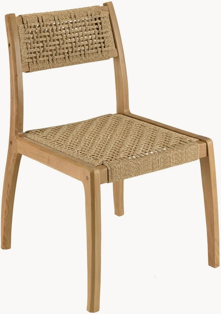 Set di 2 sedie da pranzo da giardino in legno di teak Valeria