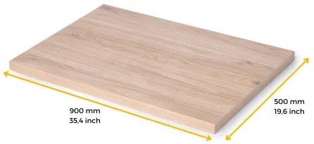 Piano d'appoggio finitura rovere per tavolo 90x50 cm in legno