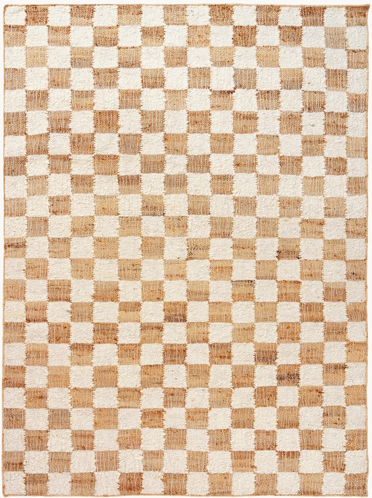 Tappeto in lana a pelo corto tessuto a mano Check, varie misure