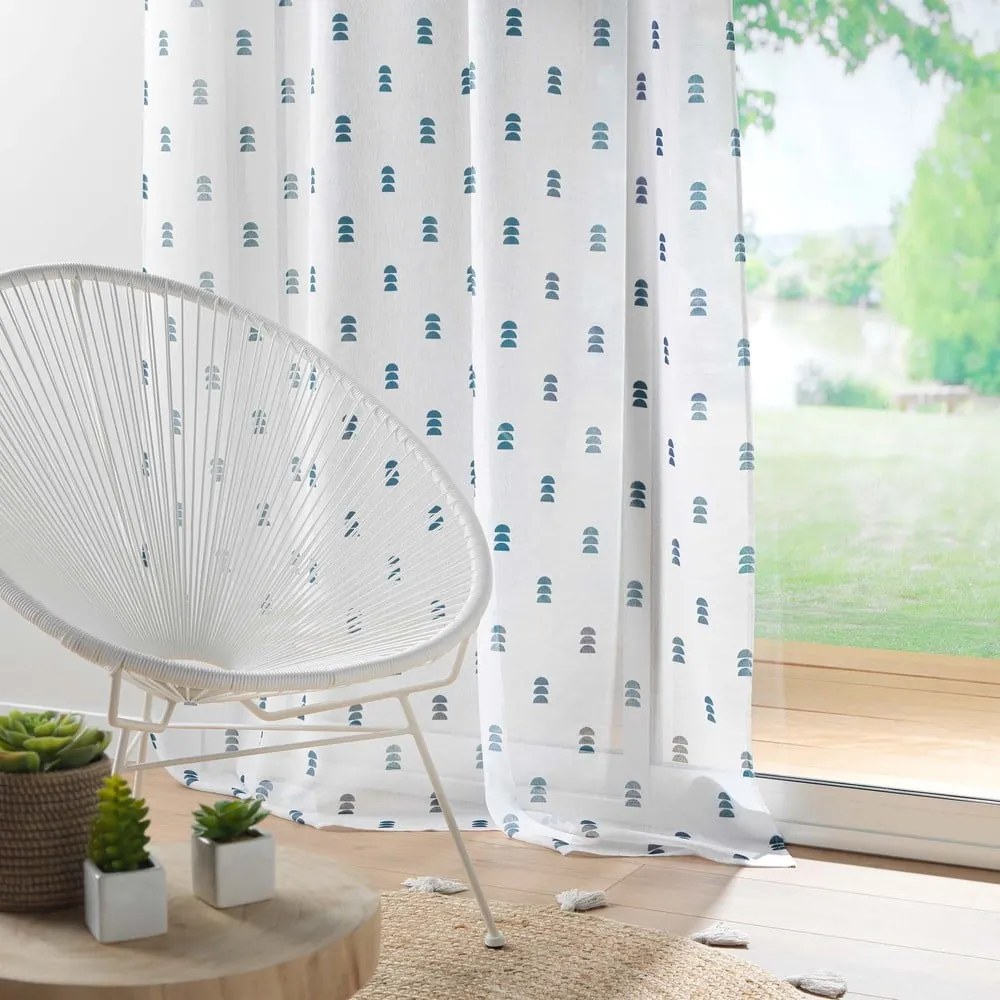 Tenda in voile bianco e blu 140x240 cm Geokid - douceur d'intérieur