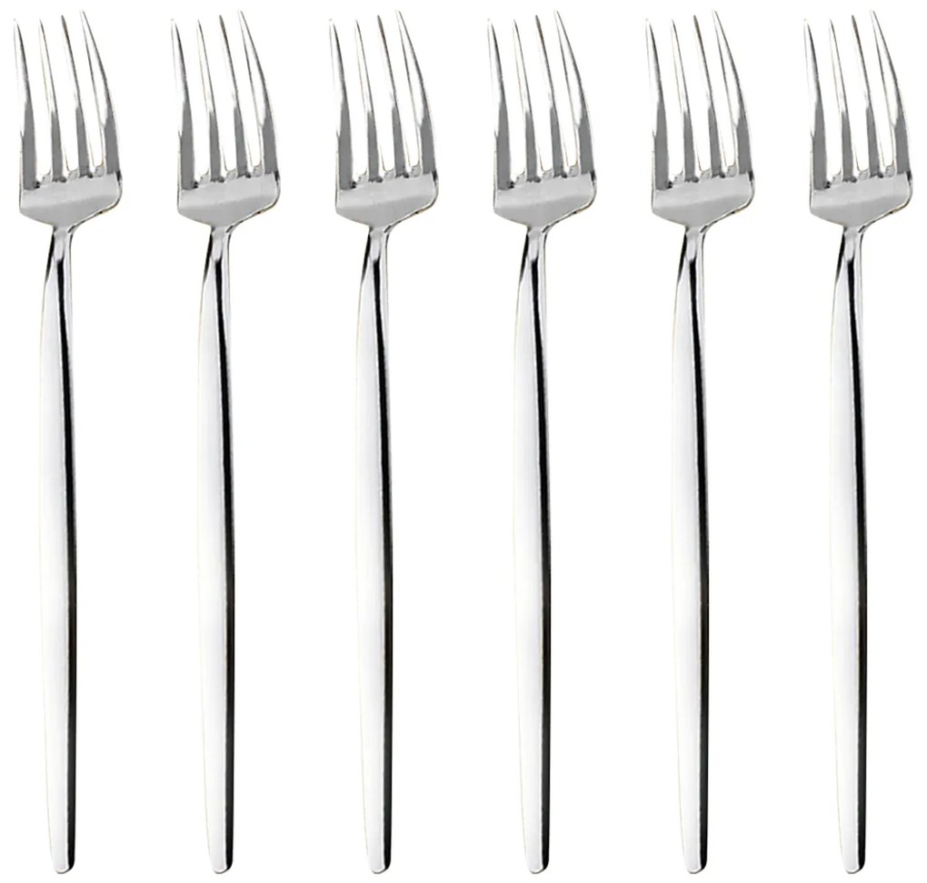 Set 6 forchette in acciaio manico lungo