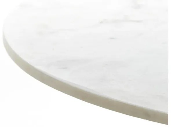 Tavolo da pranzo rotondo in bianco e bronzo con piano in marmo ø 100 cm Leyda - Light & Living