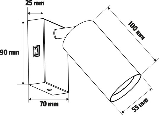 Brilagi - Faretto da parete SELE 1xGU10/30W/230V nero/finitura rovere