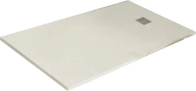 Piatto doccia in resina Strato bianco L 90 x L 80 x H 2.5 cm opaco effetto pietra