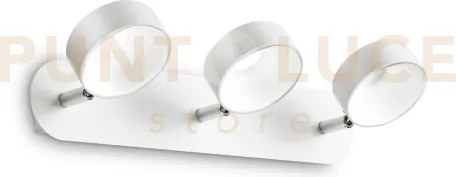 Oby applique a parete bianco orientabile 3 luci led 3000k 18w  2100...