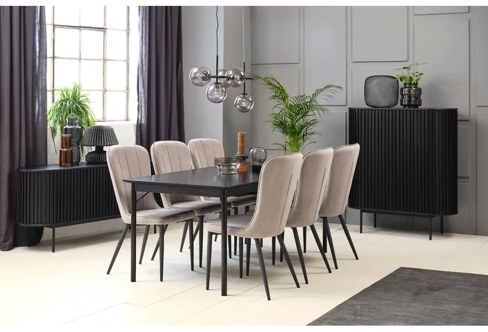 Mobile nero in rovere 125x110 cm Siena - Unique Furniture