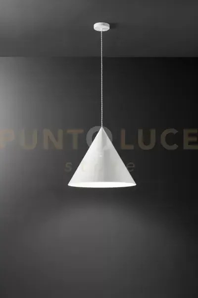 Sospensione in metallo bianco opaco iconic 1 luce attacco e27 d.50cm