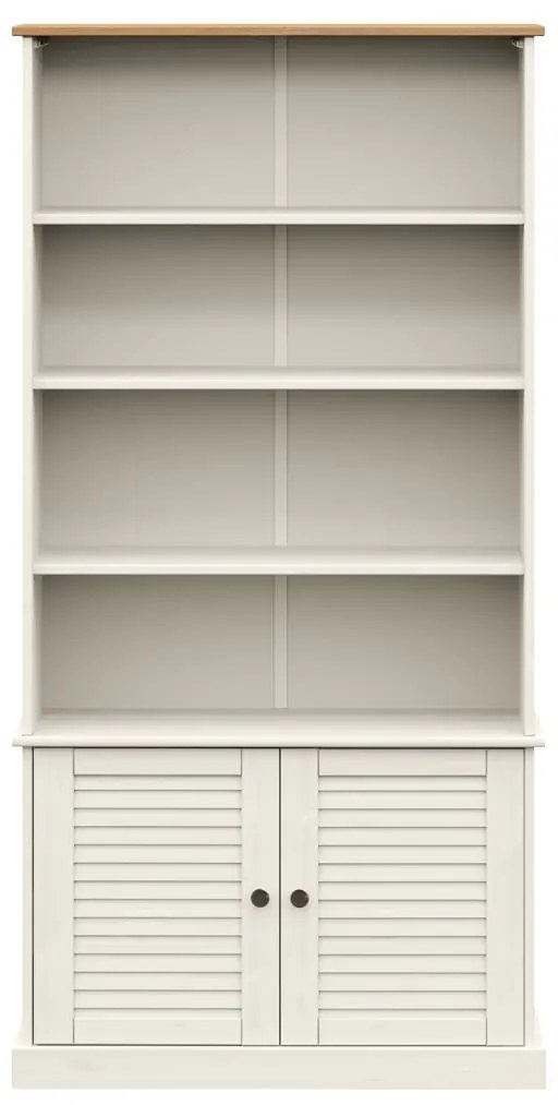 Libreria vigo 85x35x170 cm in legno massello di pino bianco