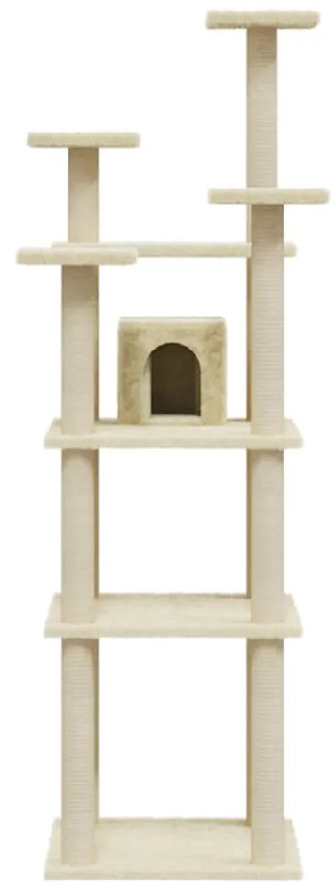 Albero per Gatti con Tiragraffi in Sisal Crema 171 cm