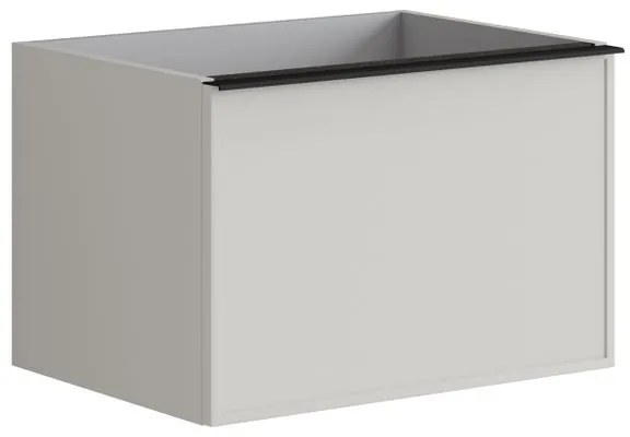 Mobile da bagno sospeso sotto lavabo L 60 x H 40 x P 45.5 cm grigio laccato opaco, 2 cassetti Pixel frame