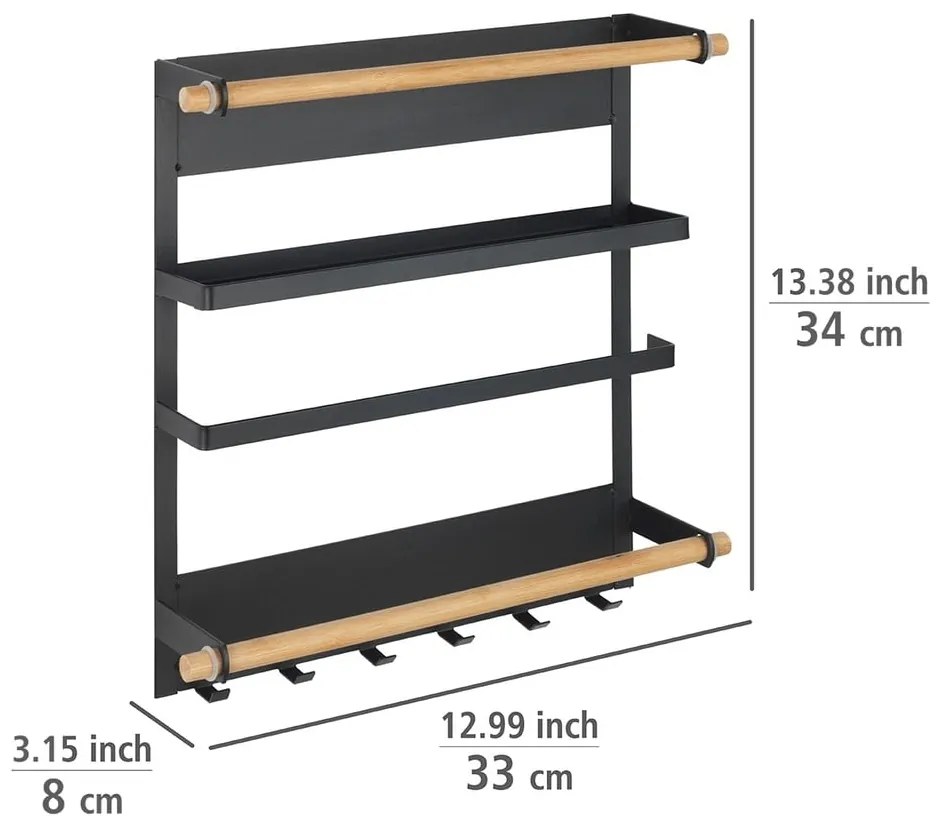 Organizzatore da parete nero per la cucina Magna - Wenko