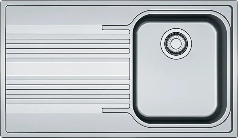 Lavello integrato 1 vasca in inox argento FRANKE Smart L 50 x L 86 cm, sgocciolatoio a sinistra