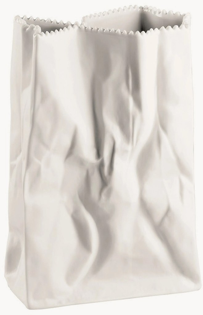 Vaso in porcellana Paper Bag, alt. 19 cm