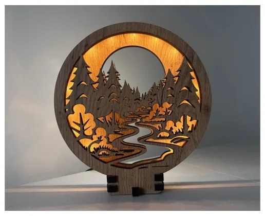 Li-Go 23580/DUB2 - Lampada decorativa da tavolo dimmerabile a LED/12W/230V 20x22 cm rovere/lucido