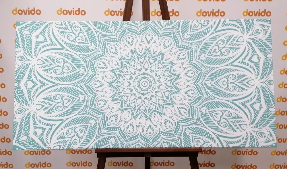 Quadro su tela – Mandala armonia su sfondo blu