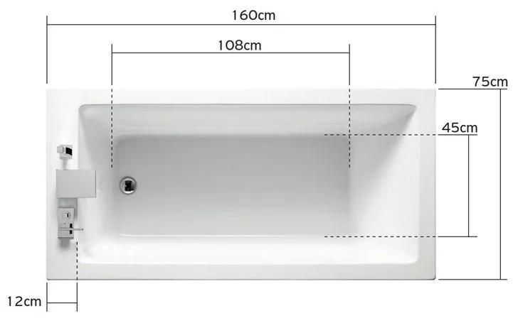 Kamalu - vasca da bagno 170x70cm modello km200