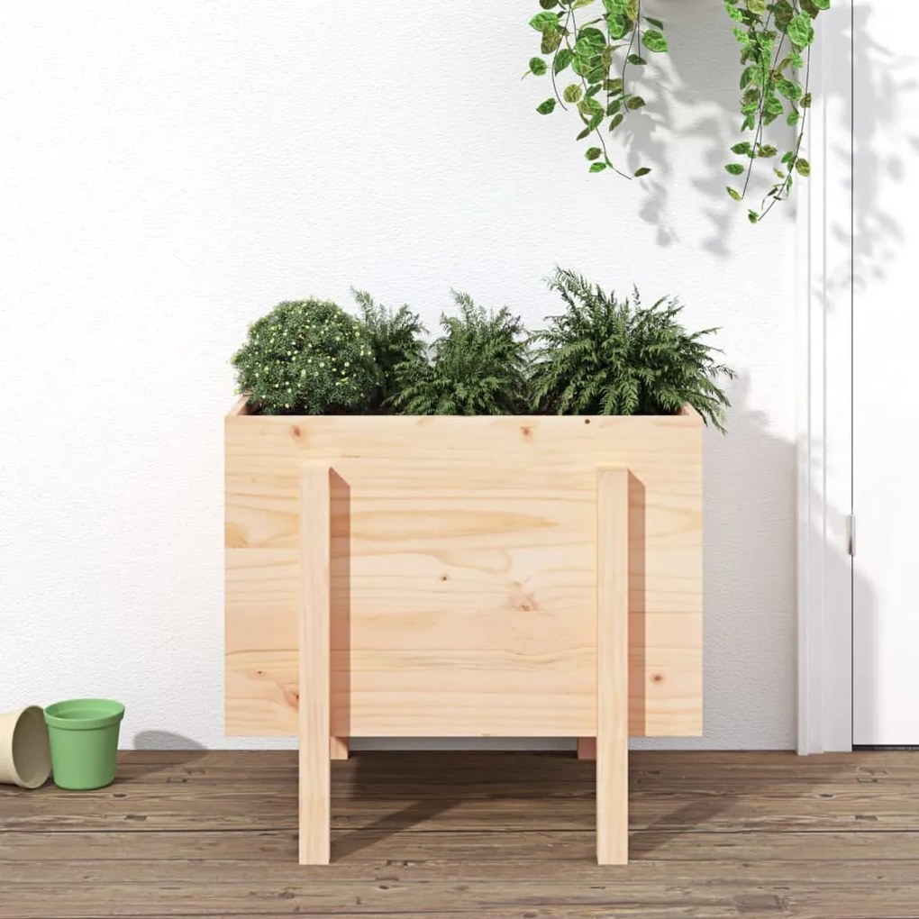 Fioriera Da Giardino 62x50x57 Cm İn Legno Massello Di Pino /